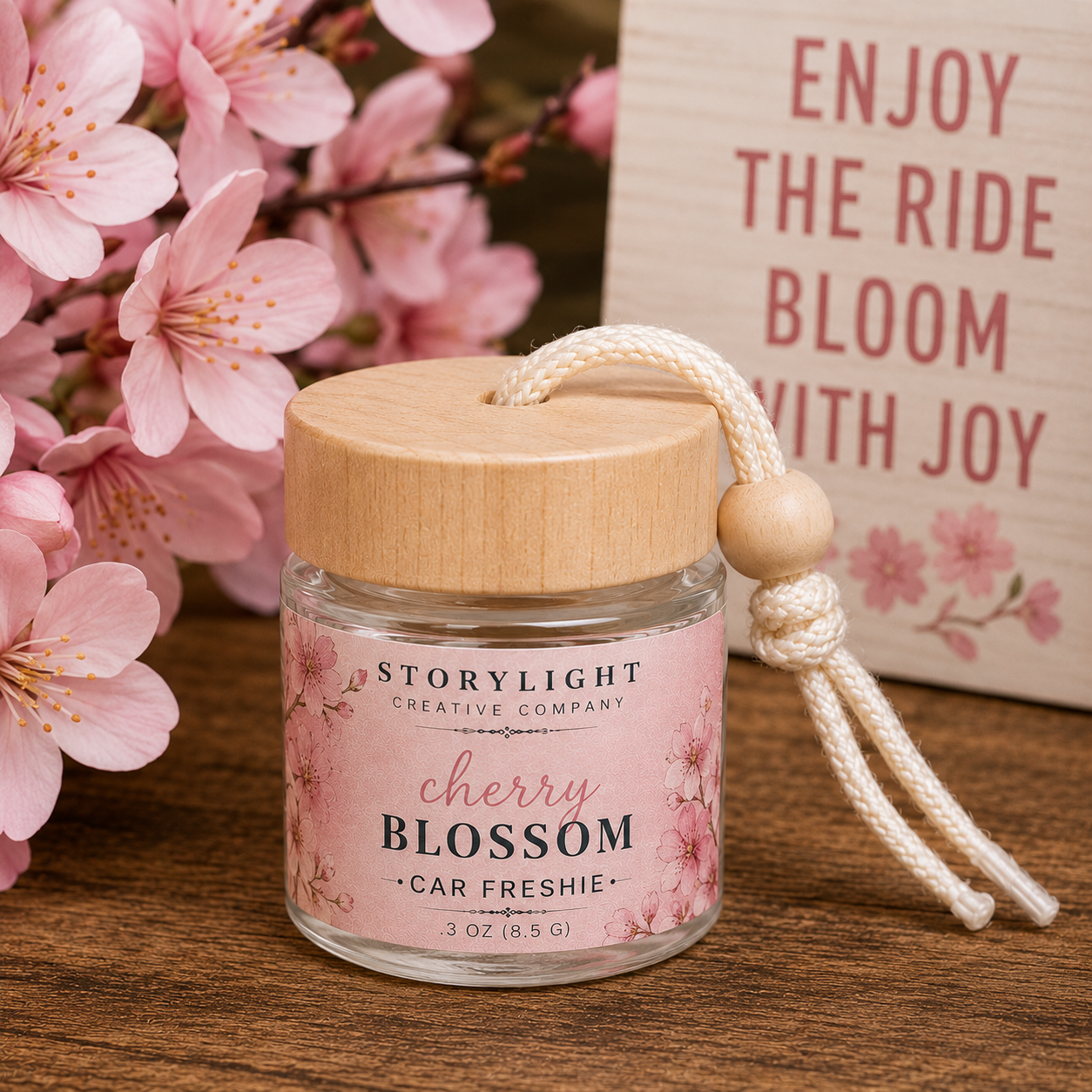 Cherry Blossom Car Freshie .3oz | SANDLAWOOD * PATCHOULI | Storylight Creative Co