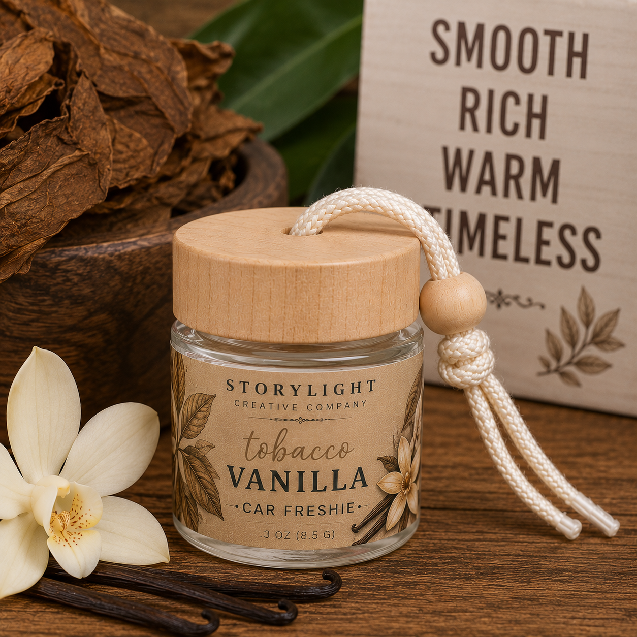 Tobacco Vanilla Car Freshie .3oz | TOBACCO * VANILLA | Storylight Creative Co