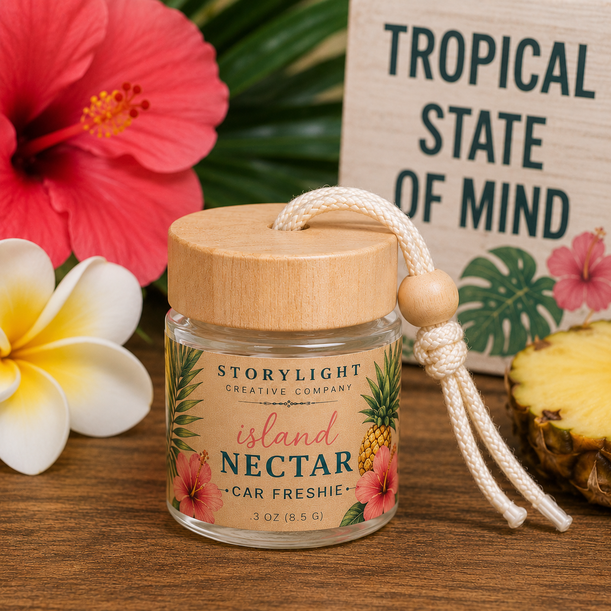 Island Nectar Car Freshie .3oz | GRAPEFRUIT * JASMINE | Storylight Creative Co