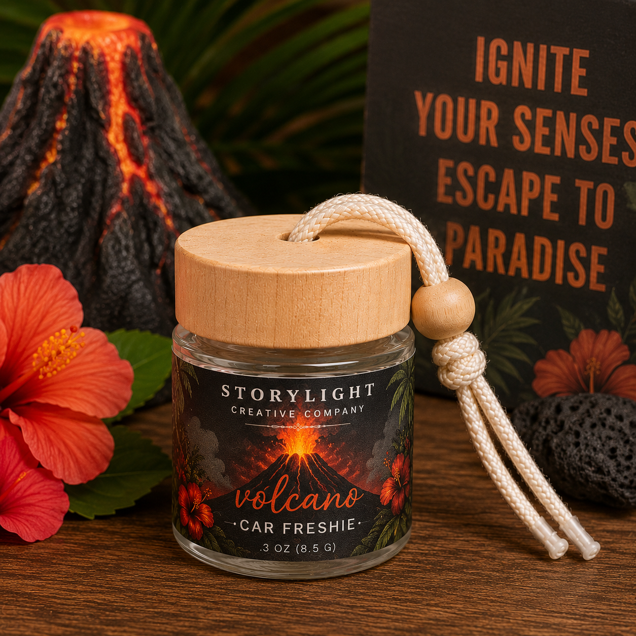 Volcano Car Freshie .3oz | LEMON * MANGO | Storylight Creative Co