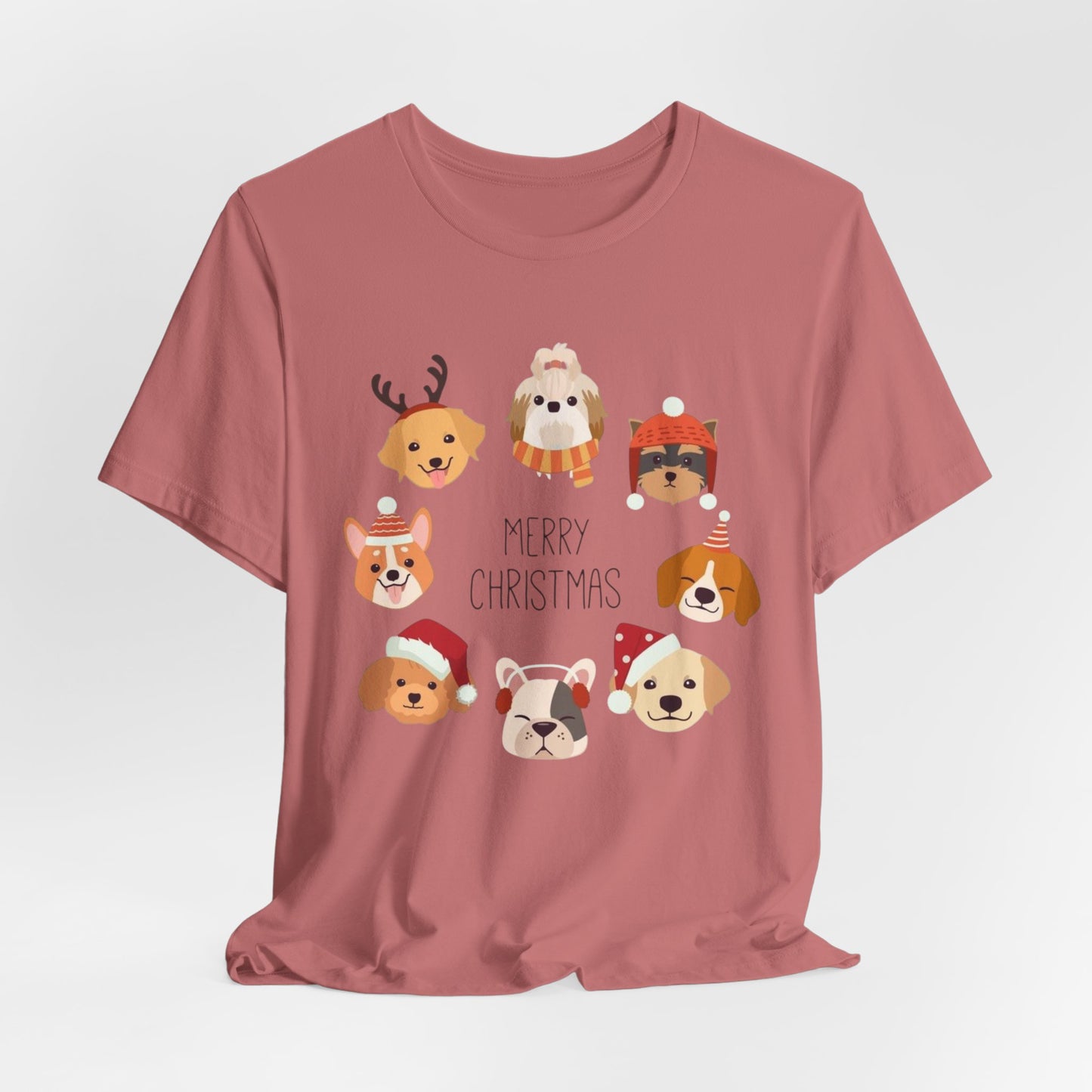 Christmas Puppy Faces T-Shirt — Merry Christmas Cute Dog Holiday Tee