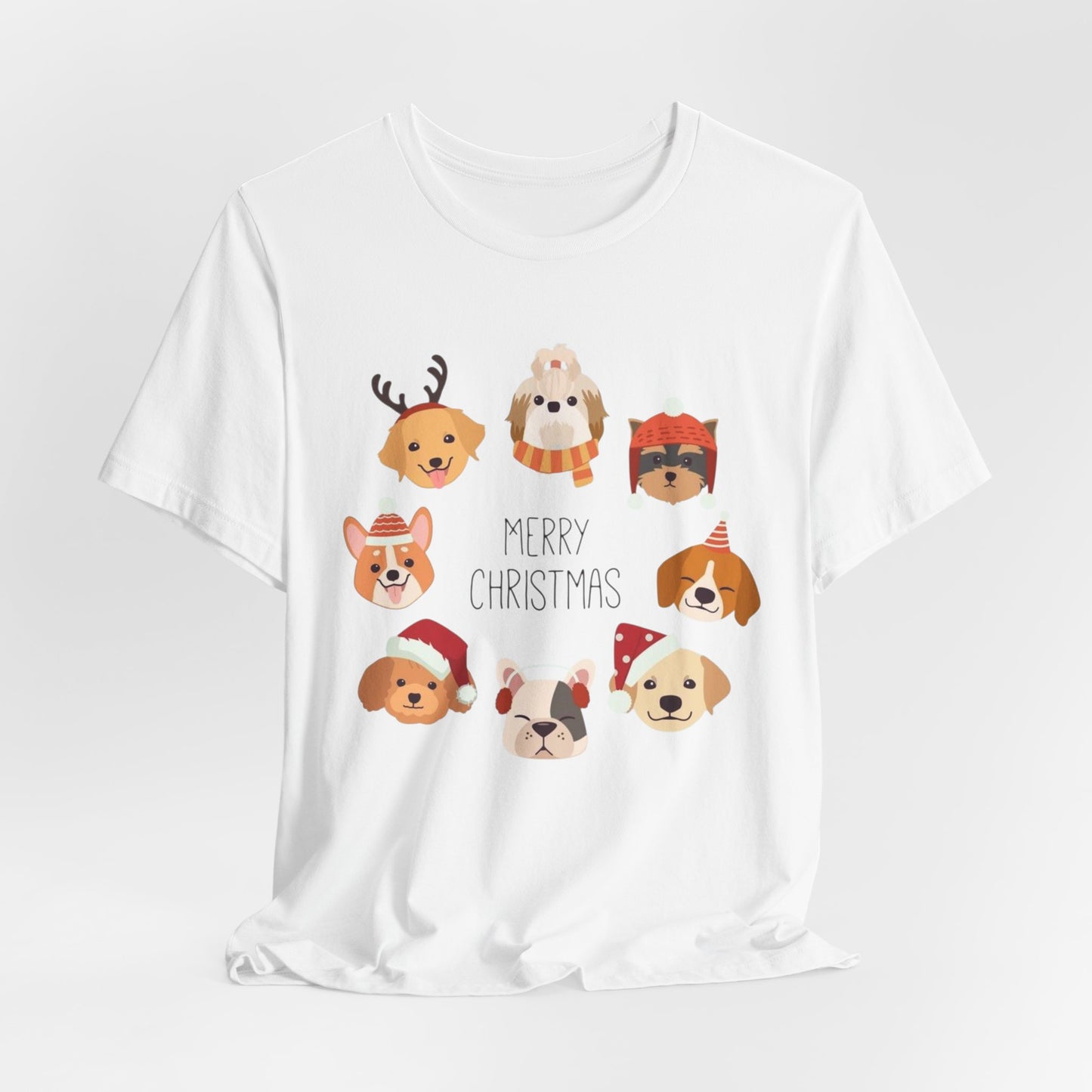 Christmas Puppy Faces T-Shirt — Merry Christmas Cute Dog Holiday Tee