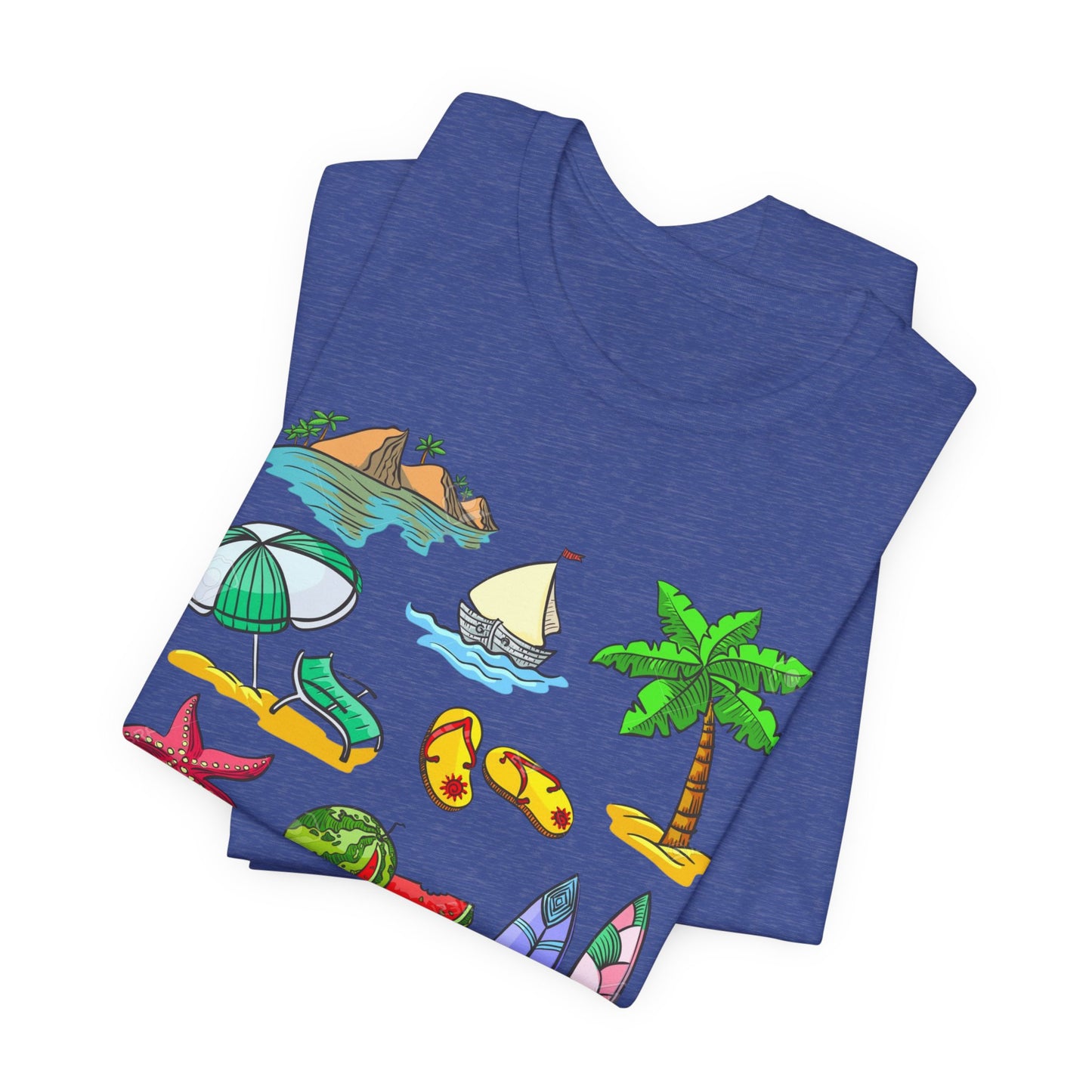 Summer Doodles T‑Shirt — Colorful Beach Graphic Tee