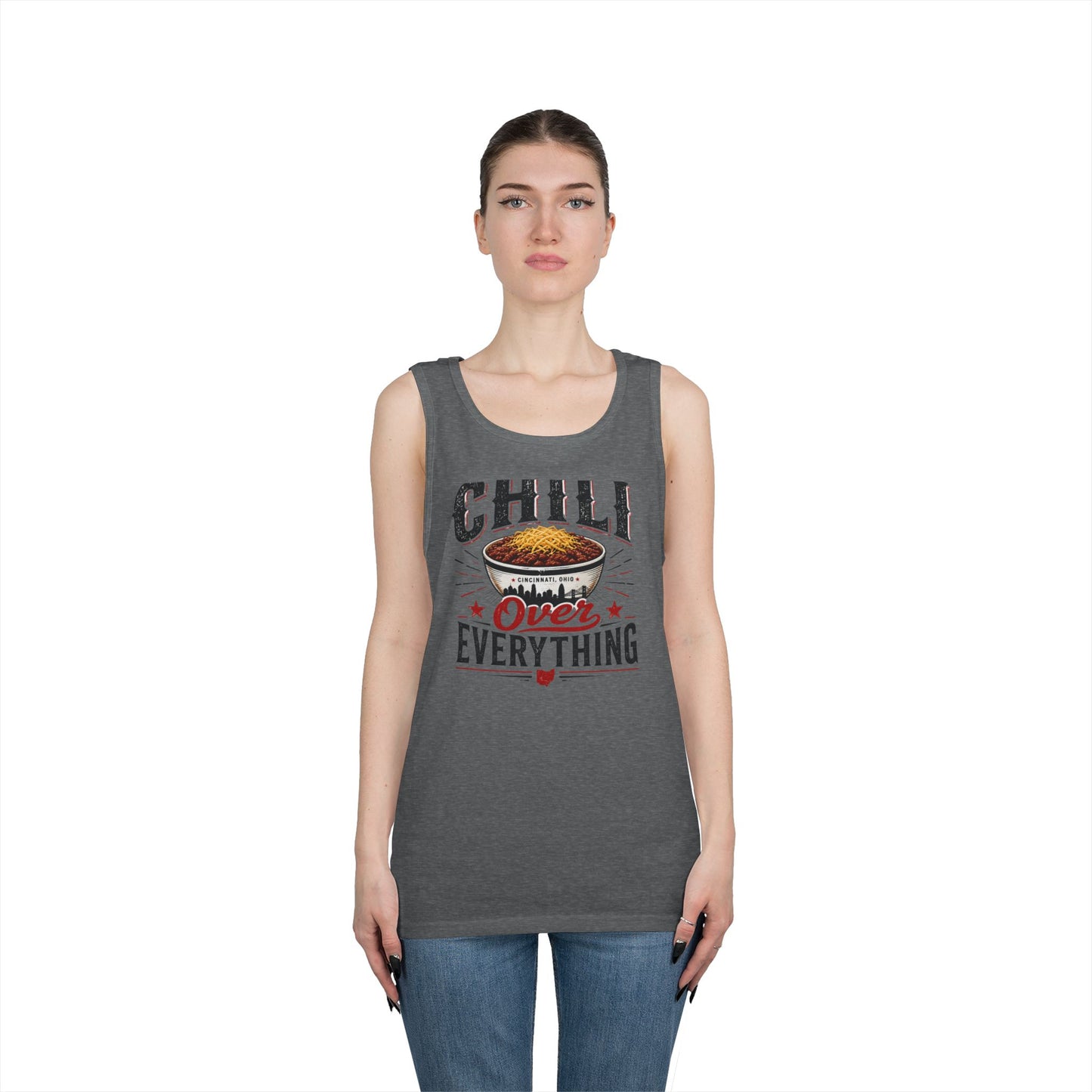Chili Over Everything Tank Top — Funny Chili Lover Cooking Tee