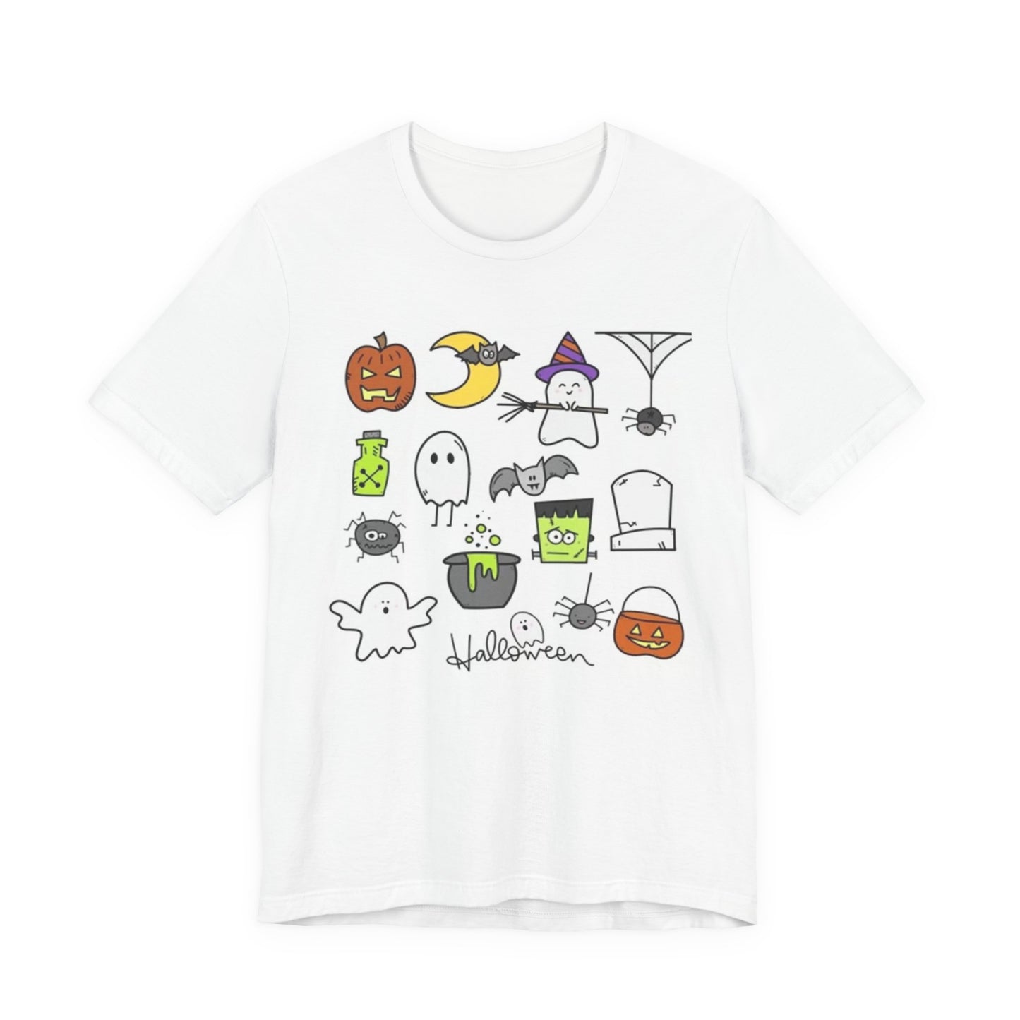 Halloween Doodle Tee — Cute Trick-or-Treat Ghosts, Pumpkins & Monsters Shirt