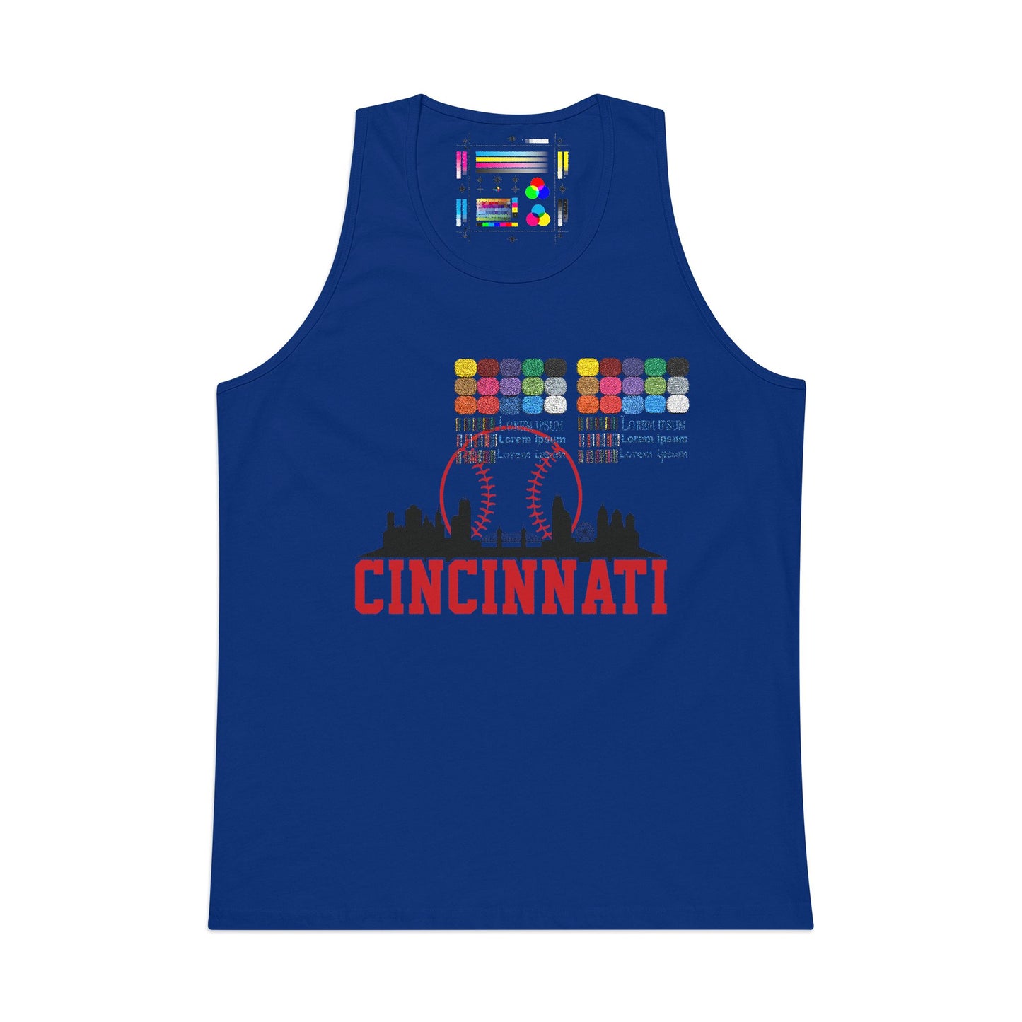 Cincinnati Skyline Baseball Tank Top — City Pride Sports Tee