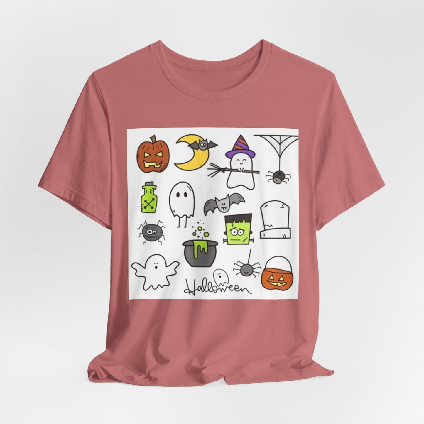 Halloween Doodle Tee — Cute Trick-or-Treat Ghosts, Pumpkins & Monsters Shirt