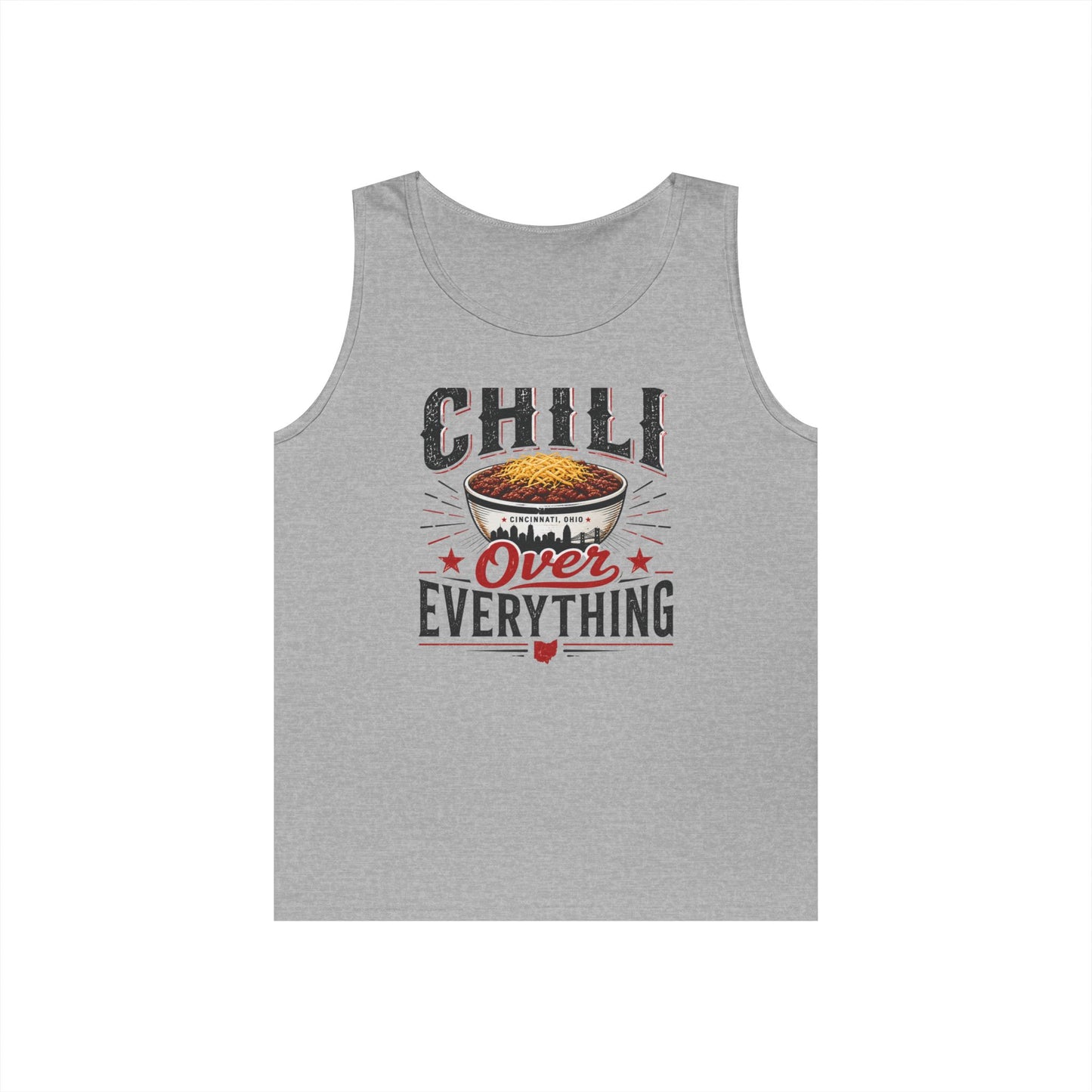 Chili Over Everything Tank Top — Funny Chili Lover Cooking Tee