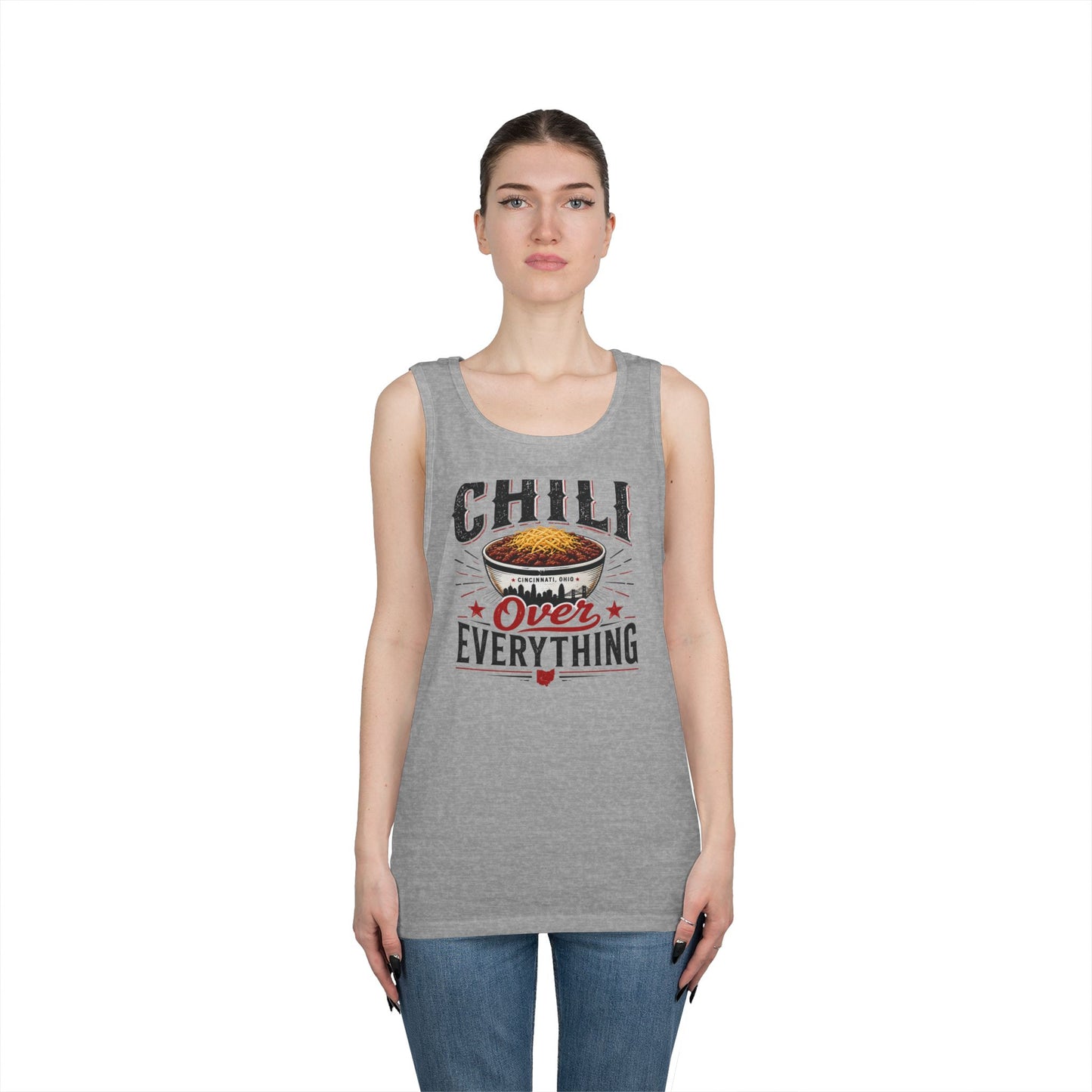 Chili Over Everything Tank Top — Funny Chili Lover Cooking Tee