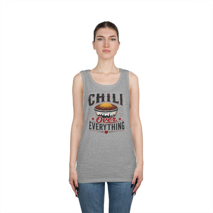 Chili Over Everything Tank Top — Funny Chili Lover Cooking Tee