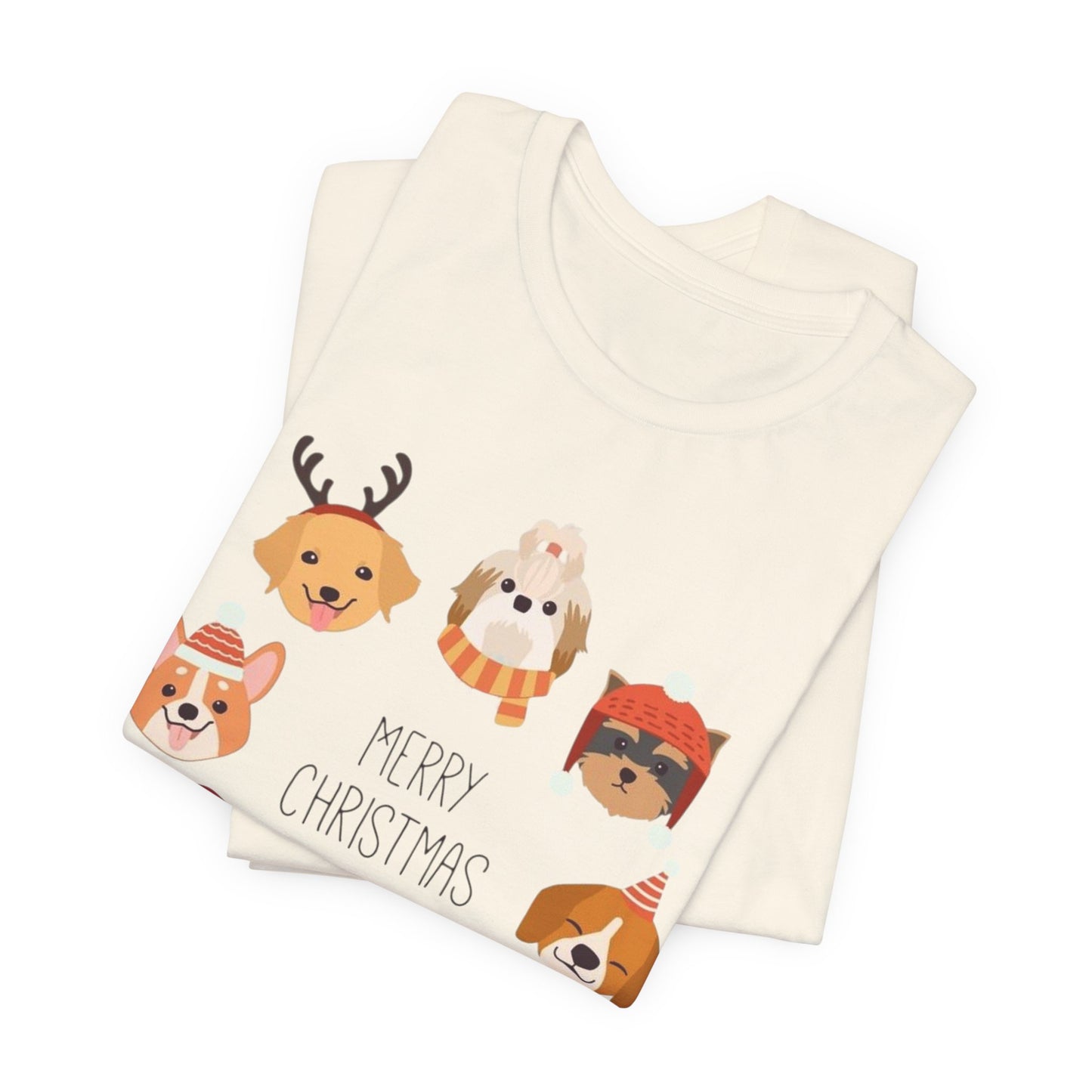 Christmas Puppy Faces T-Shirt — Merry Christmas Cute Dog Holiday Tee