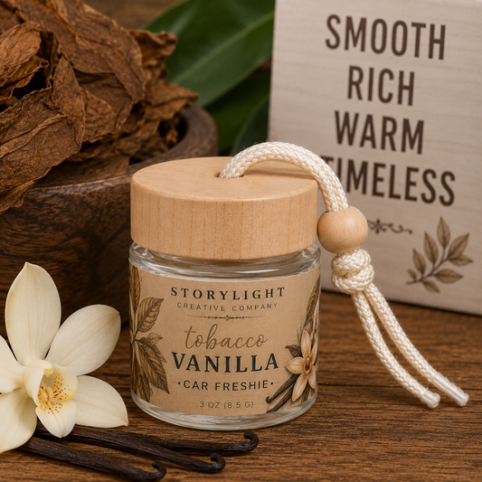 Tobacco Vanilla Car Freshie .3oz | TOBACCO * VANILLA | Storylight Creative Co