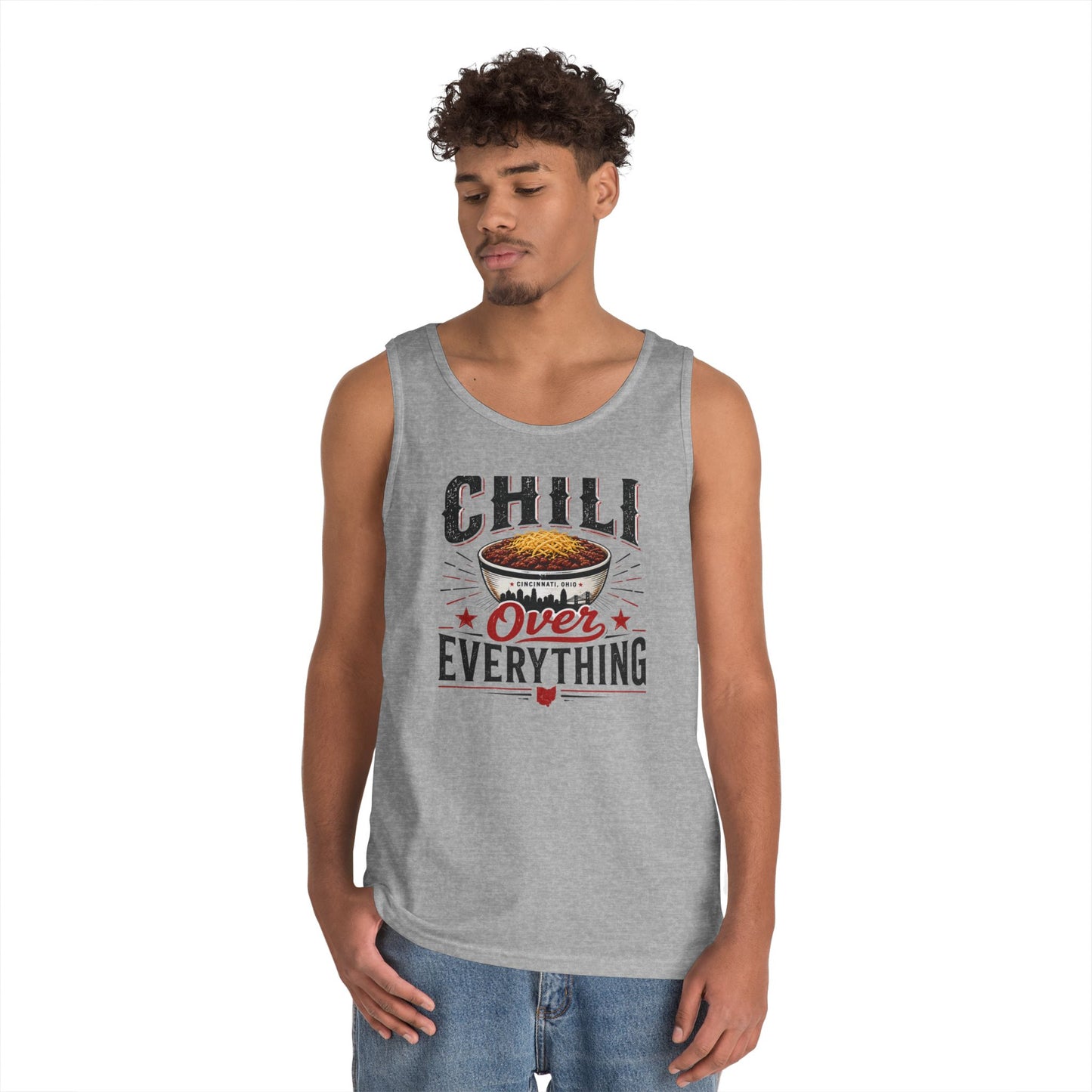 Chili Over Everything Tank Top — Funny Chili Lover Cooking Tee