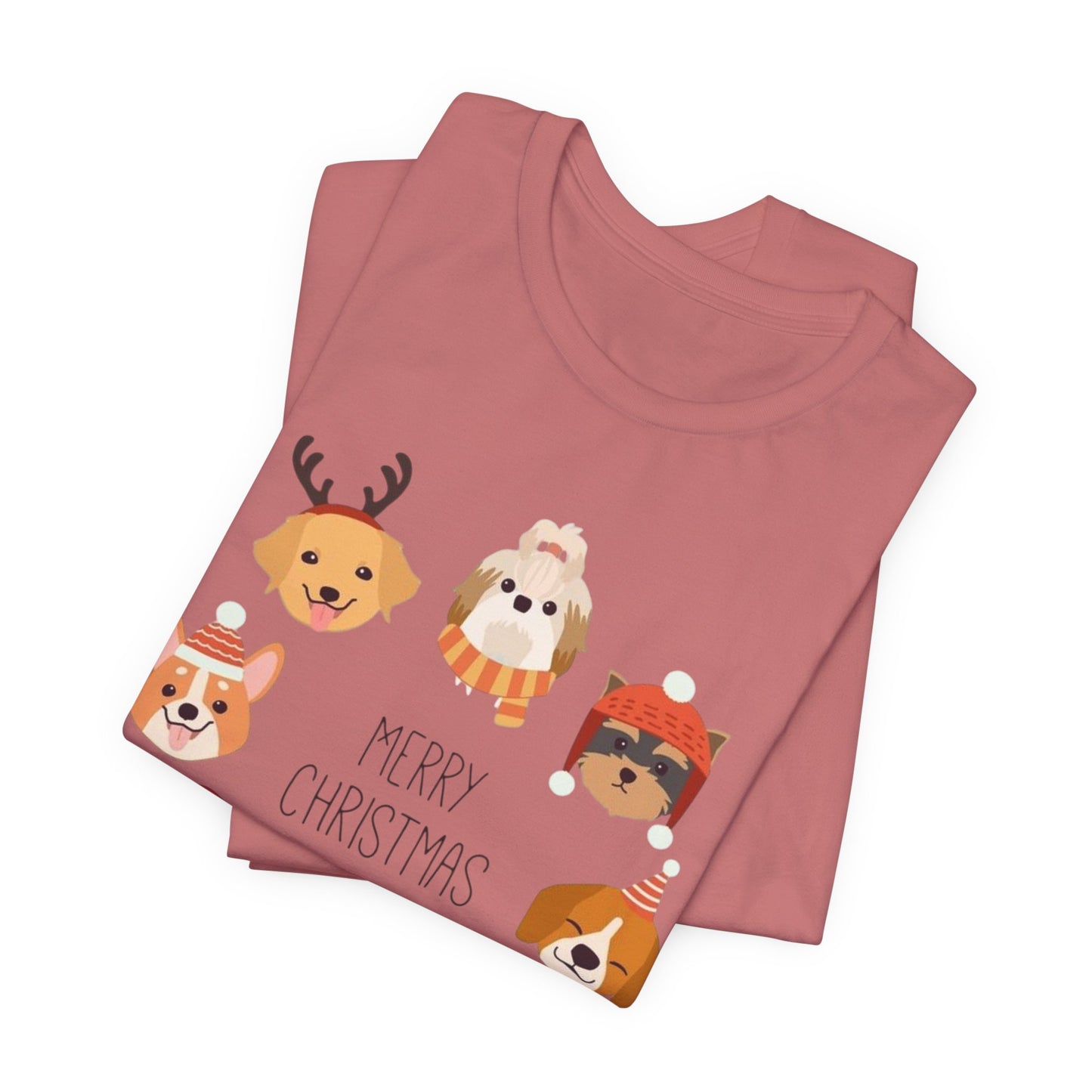 Christmas Puppy Faces T-Shirt — Merry Christmas Cute Dog Holiday Tee
