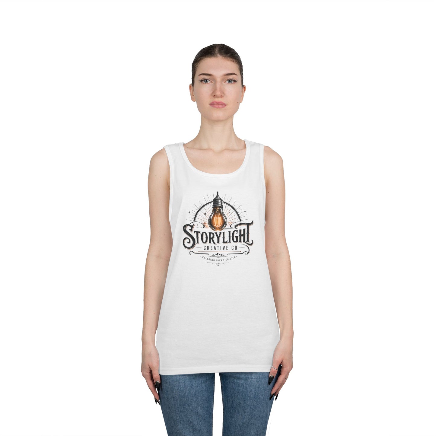 Tank Top — Storylight Creative Co. Vintage Lightbulb Logo Tank