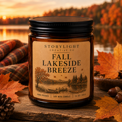 Fall Lakeside Breeze Candle 9oz & 12oz | FLORAL NOTES | Soy Coconut Candle | Storylight Creative Co