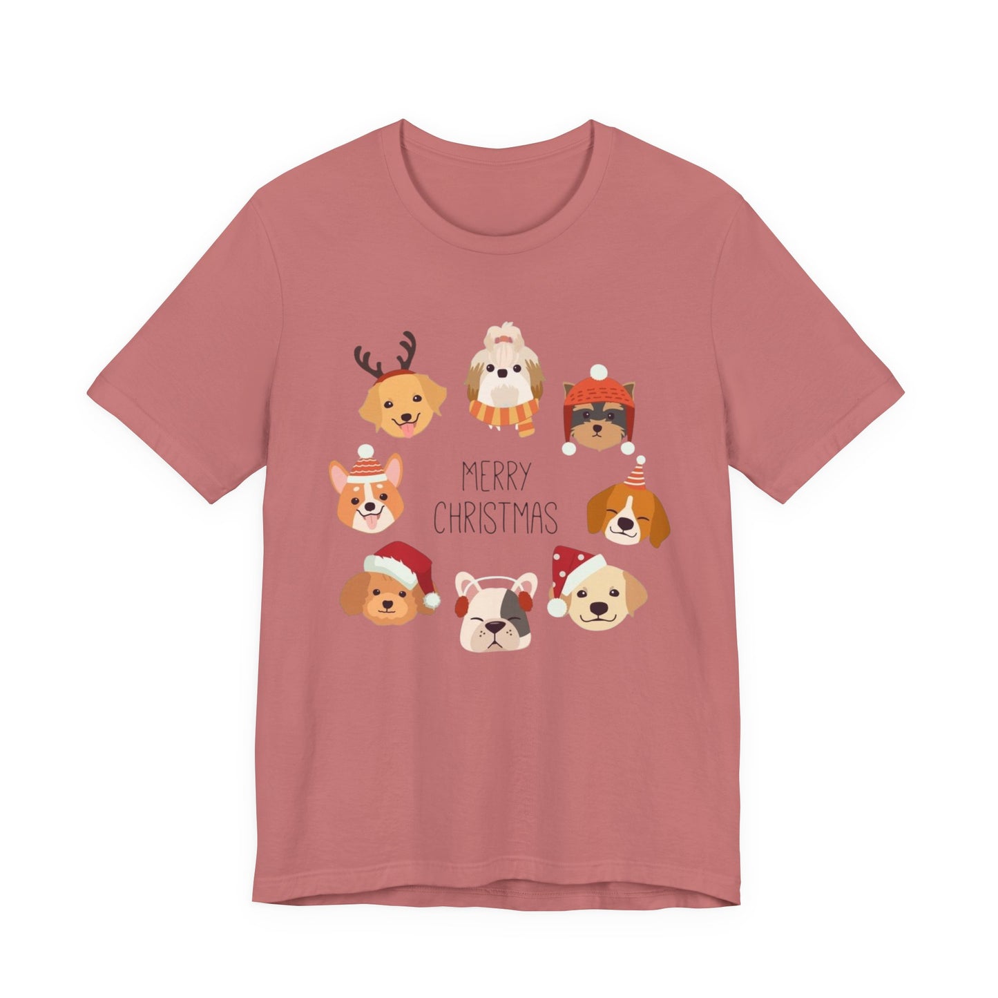 Christmas Puppy Faces T-Shirt — Merry Christmas Cute Dog Holiday Tee