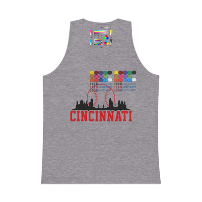 Cincinnati Skyline Baseball Tank Top — City Pride Sports Tee