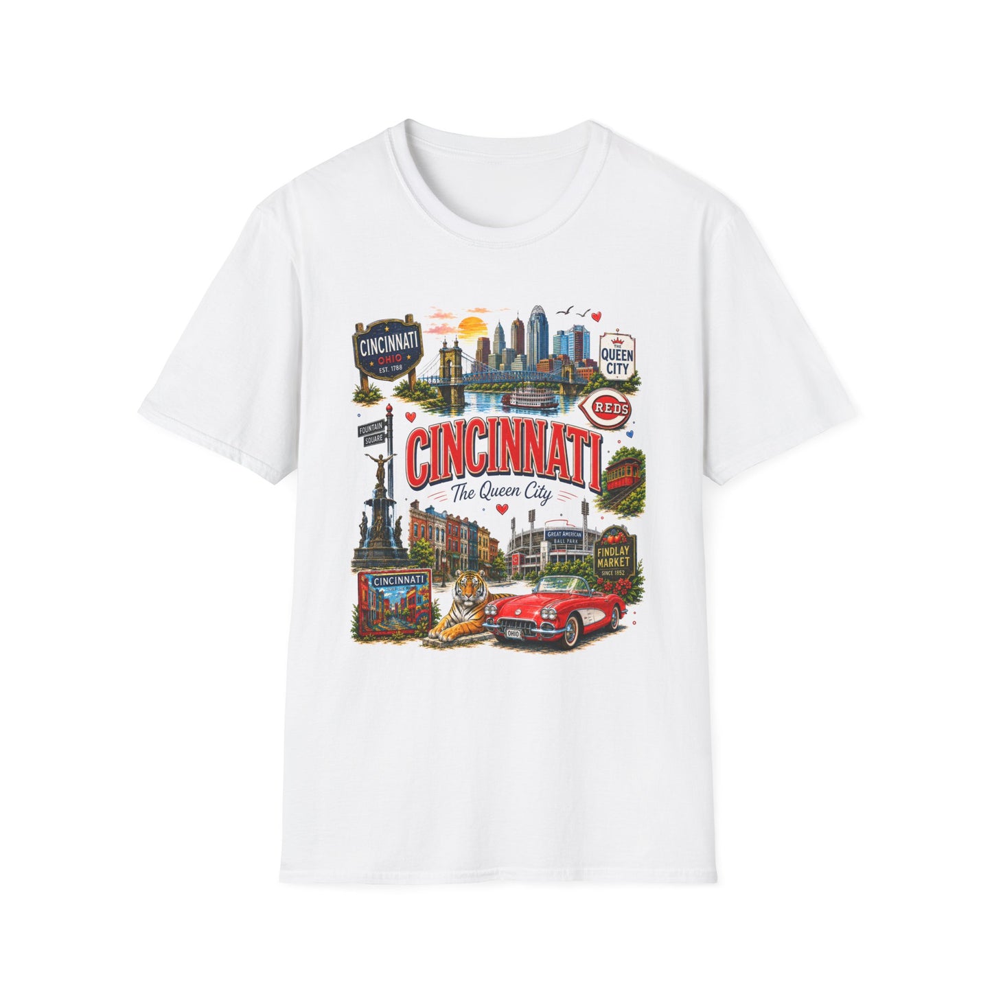Cincinnati Vintage Skyline T-Shirt — The Queen City Collage