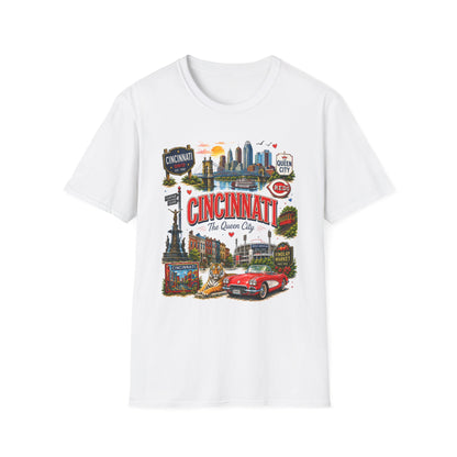 Cincinnati Vintage Skyline T-Shirt — The Queen City Collage