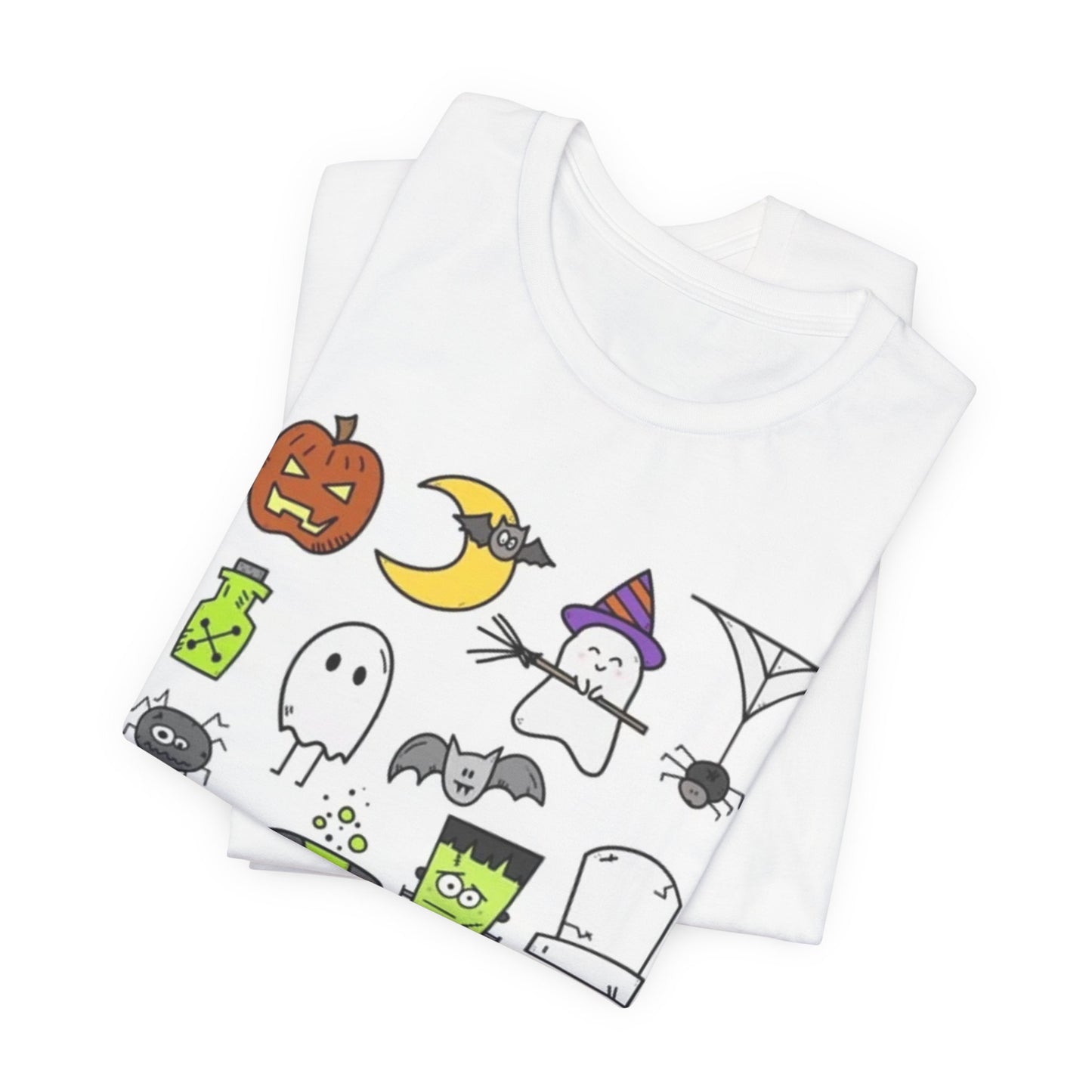 Halloween Doodle Tee — Cute Trick-or-Treat Ghosts, Pumpkins & Monsters Shirt