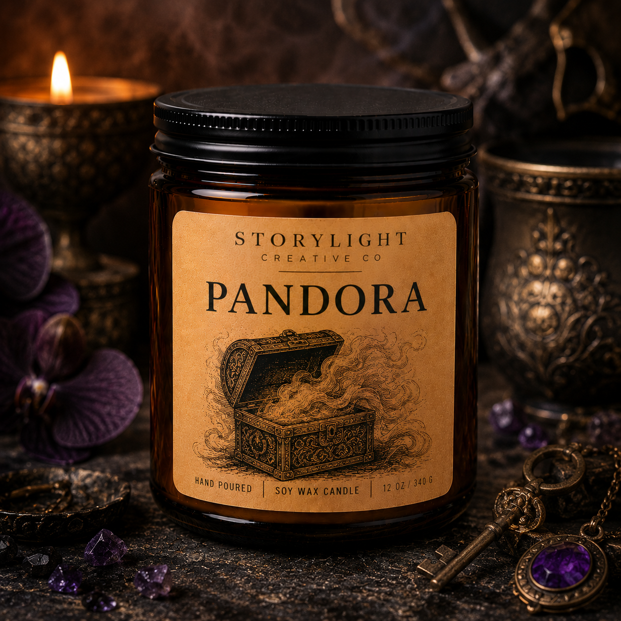 Pandora Candle 9oz & 12oz | BERRIES * VANILLA | Soy Coconut Candle | Storylight Creative Co