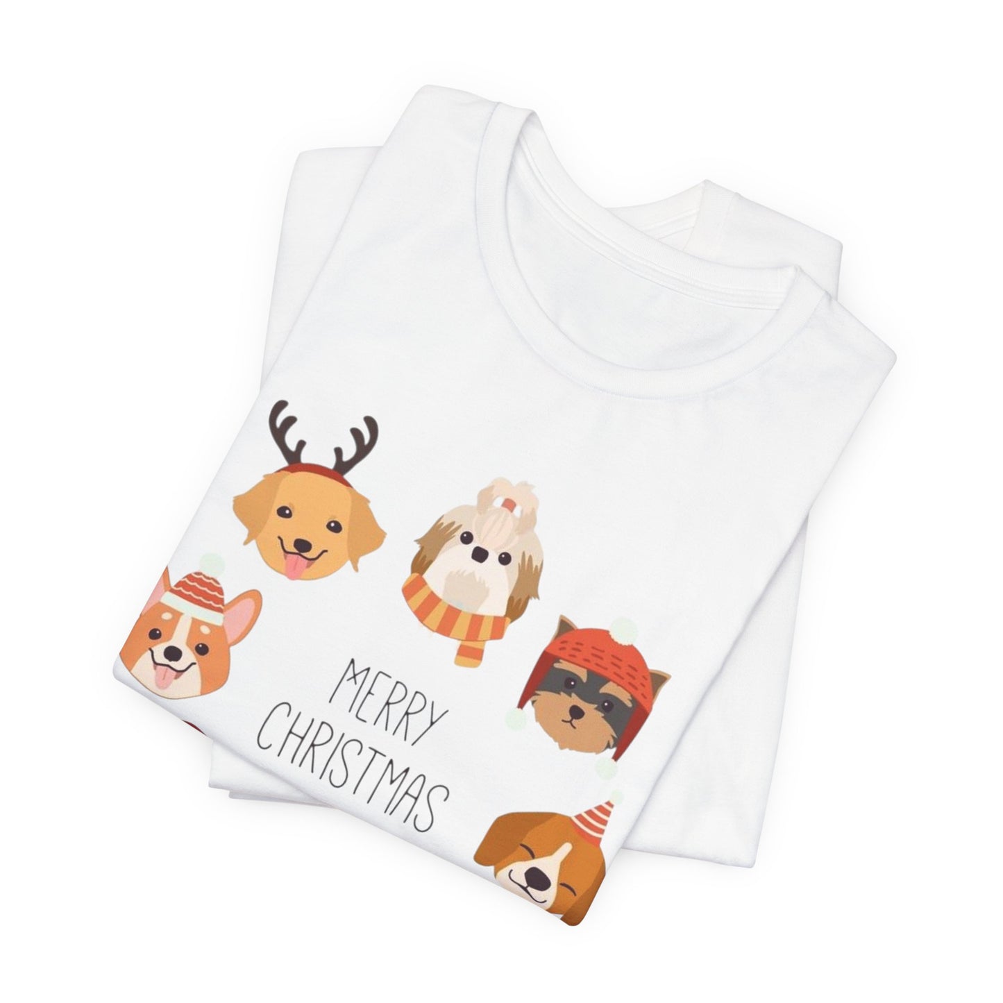 Christmas Puppy Faces T-Shirt — Merry Christmas Cute Dog Holiday Tee