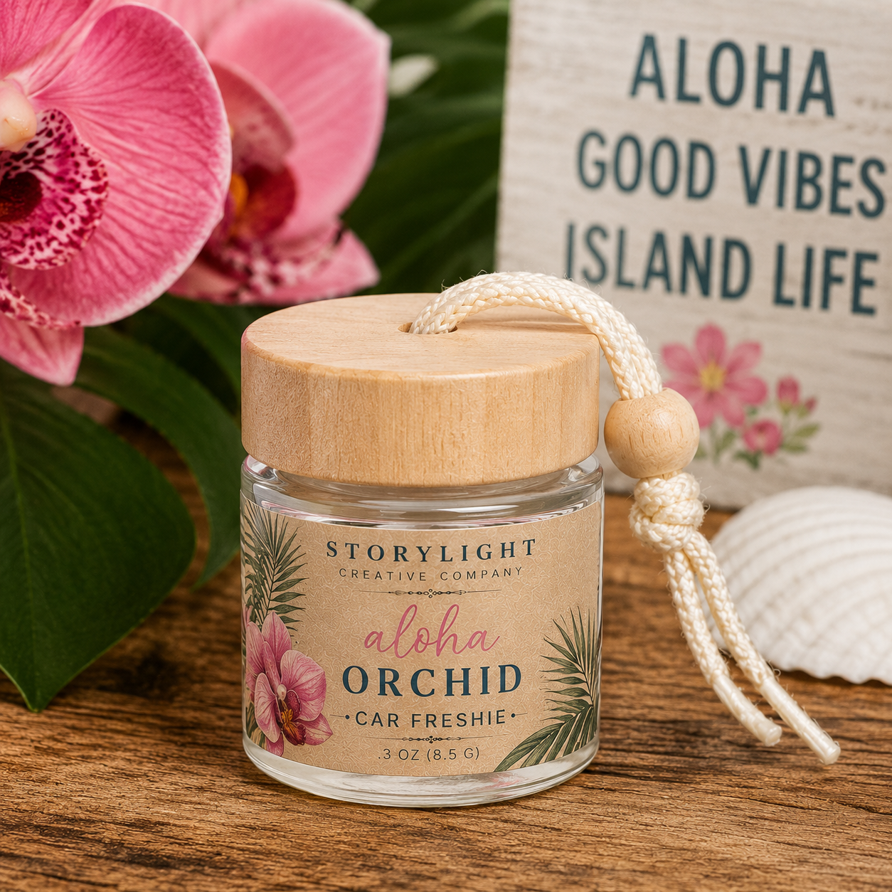 Aloha Orchid Car Freshie .3oz | ORCHID * MUSK * PAPAYA | Storylight Creative Co