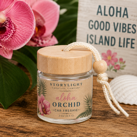 Aloha Orchid Car Freshie .3oz | ORCHID * MUSK * PAPAYA | Storylight Creative Co