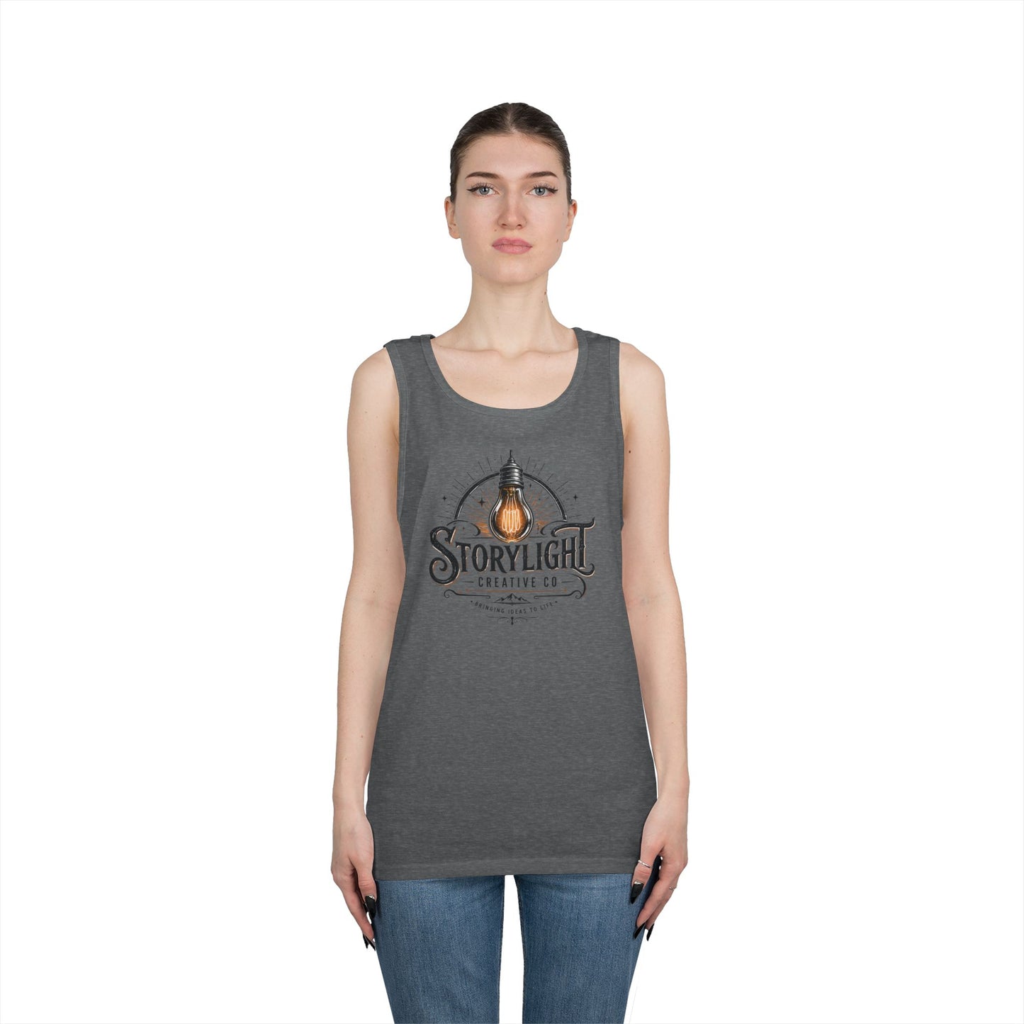 Tank Top — Storylight Creative Co. Vintage Lightbulb Logo Tank