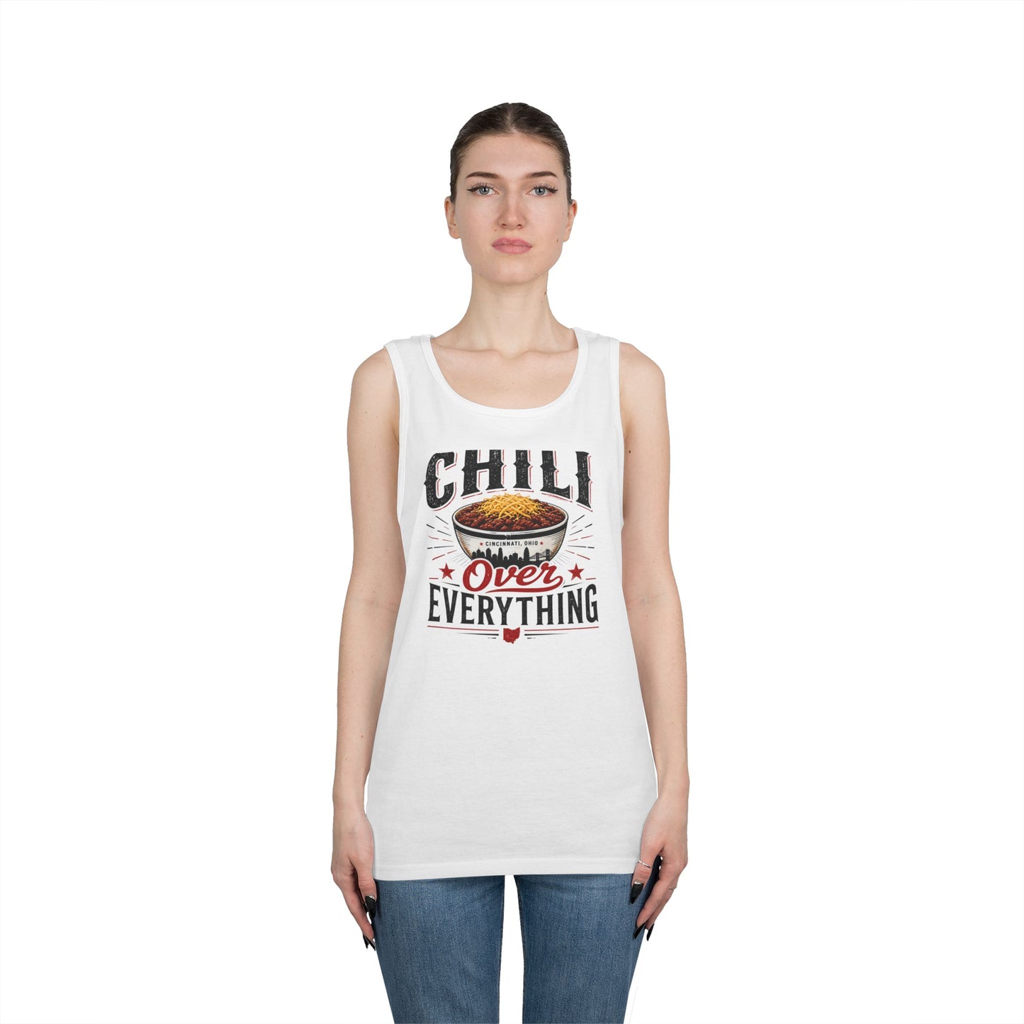 Chili Over Everything Tank Top — Funny Chili Lover Cooking Tee