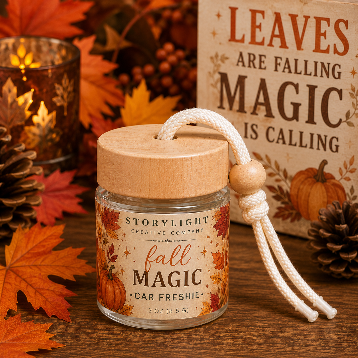 Fall Magic Car Freshie .3oz | CITRUS * CINNAMON | Storylight Creative Co