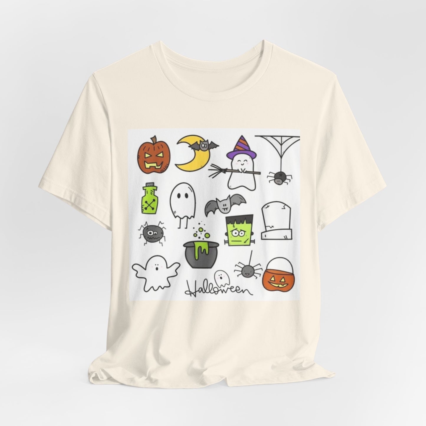 Halloween Doodle Tee — Cute Trick-or-Treat Ghosts, Pumpkins & Monsters Shirt