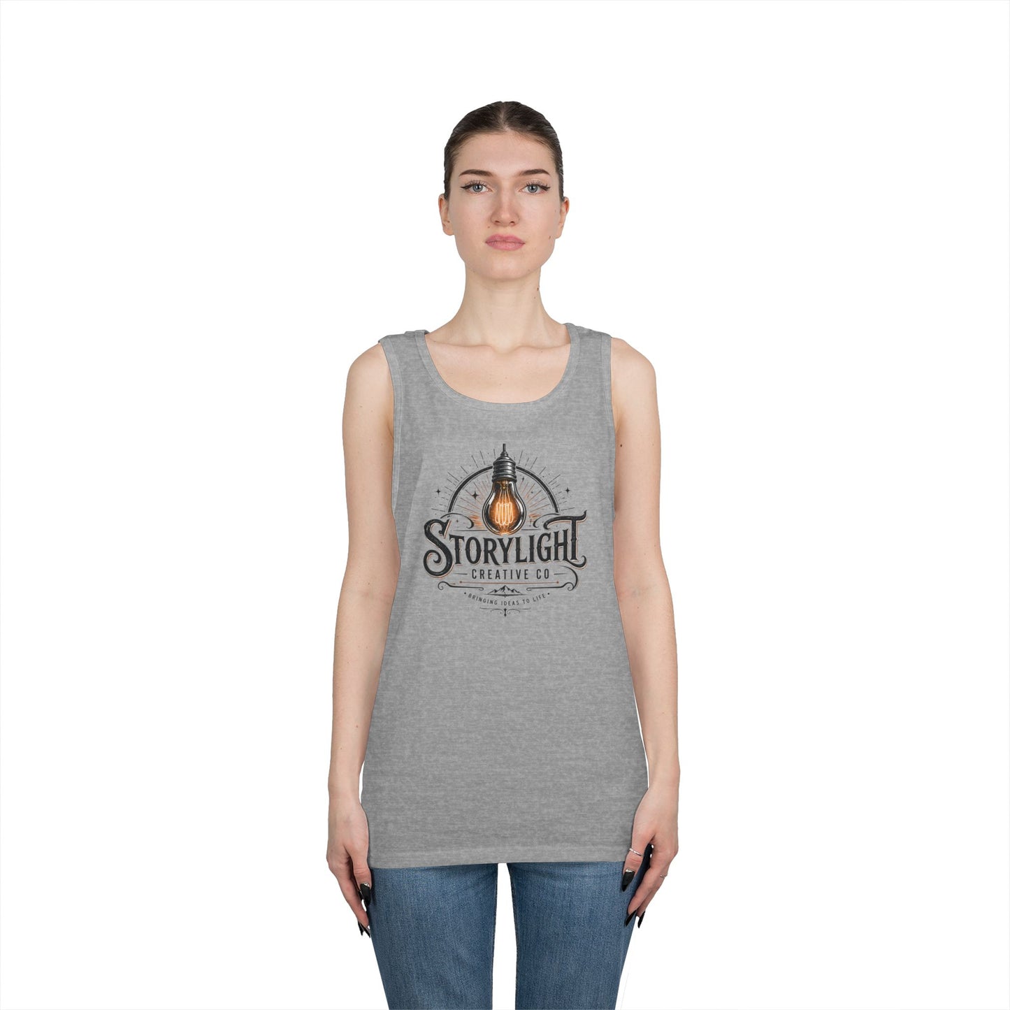 Tank Top — Storylight Creative Co. Vintage Lightbulb Logo Tank