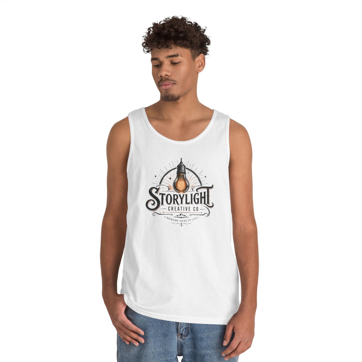 Tank Top — Storylight Creative Co. Vintage Lightbulb Logo Tank