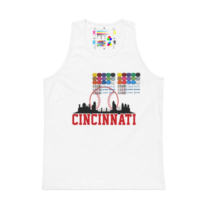 Cincinnati Skyline Baseball Tank Top — City Pride Sports Tee