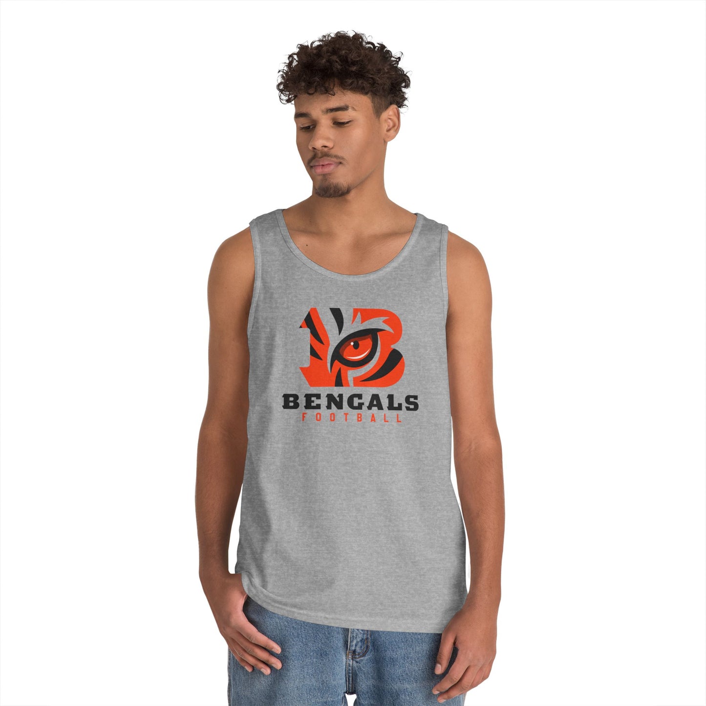 Bengals Football Tank Top — Tiger Eye Team Fan Muscle Tee