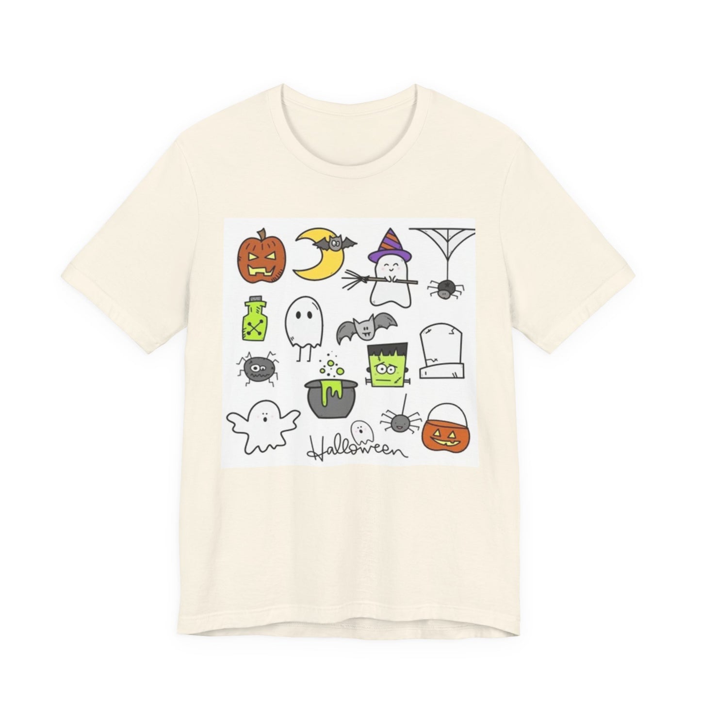 Halloween Doodle Tee — Cute Trick-or-Treat Ghosts, Pumpkins & Monsters Shirt