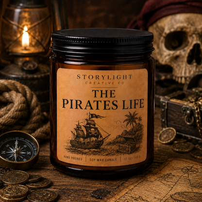 The Pirates Life Candle 9oz & 12oz | FLORAL * JUNIPER * BERRIES | Soy Coconut Candle | Storylight Creative Co