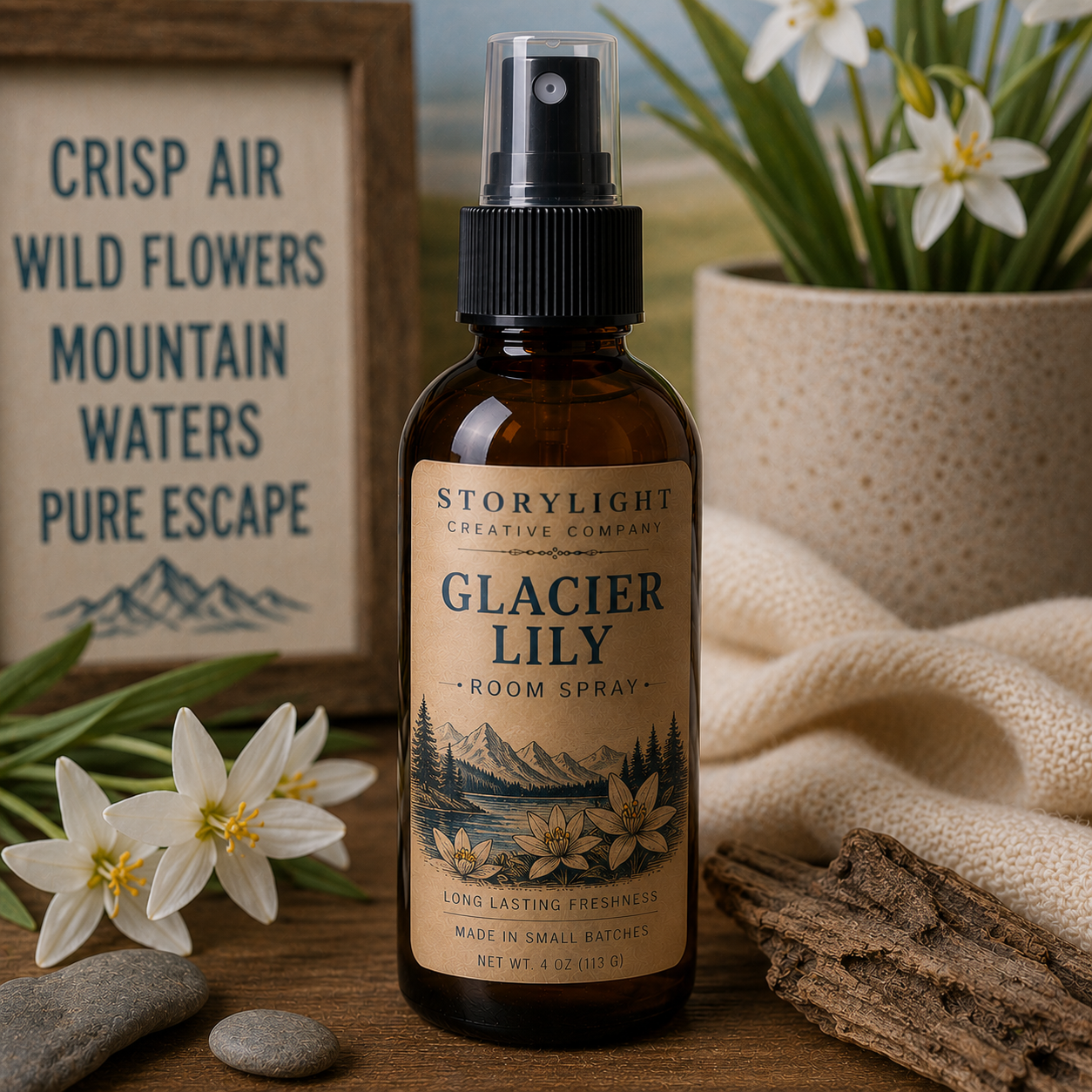 Glacier Lily Room Spray 4oz | LEMON * MAGNOLIA BLOSSOM | Storylight Creative Co